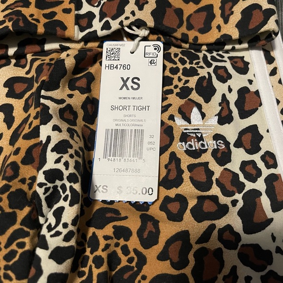 NWT Adidas Leopard/Cheetah Print Workout Shorts - Picture 3 of 10